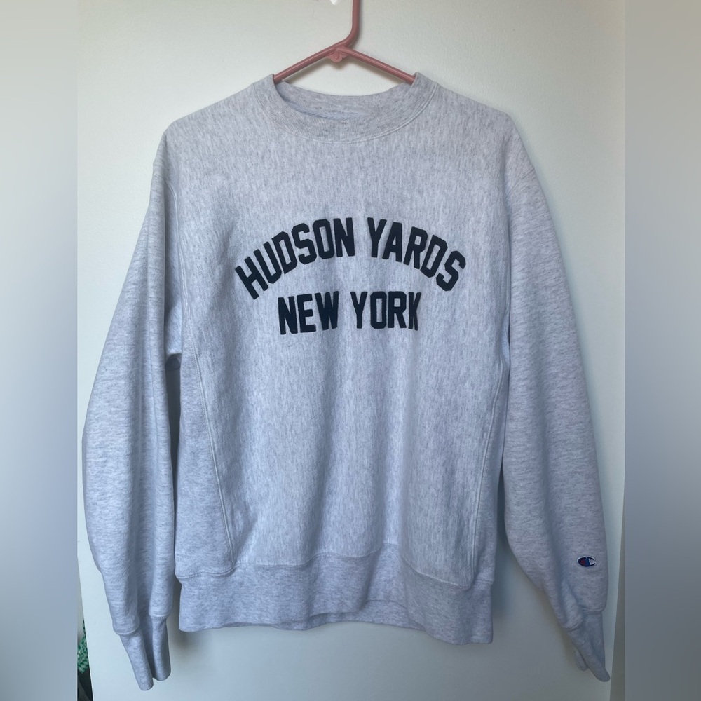 Champion Gray Hudson Yards New York Men's Sweater